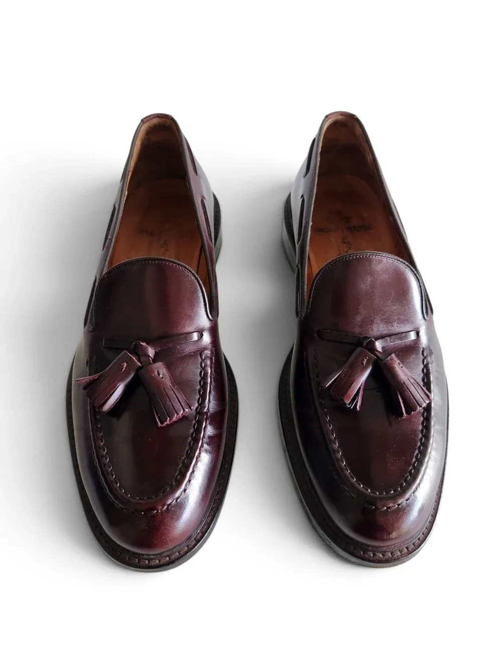 Polo Ralph Lauren Maestra Tassel Calfskin Loafer Sz 10 Cordovan Made in Italy